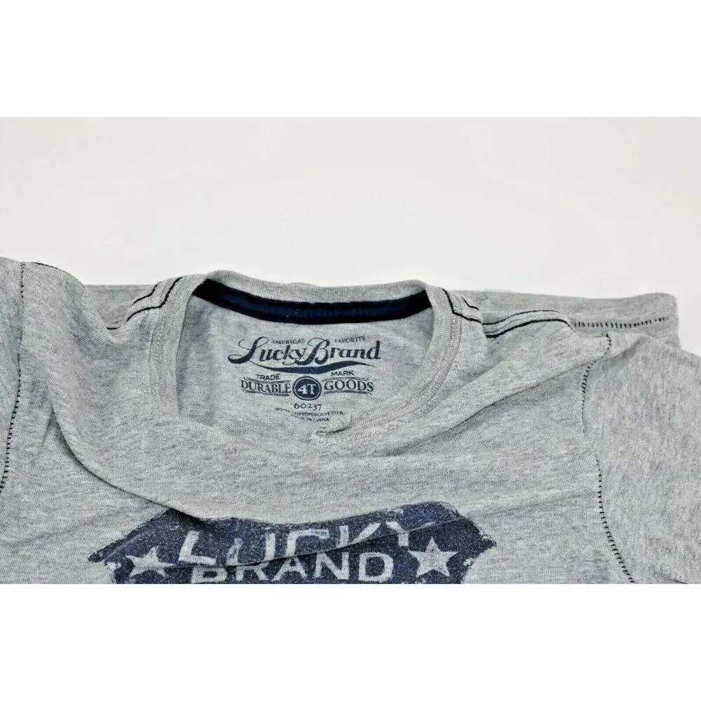 Gymboree Lucky Brand Boys Gray T-shirt Bundle Long Sleeve Casual Sz 4T